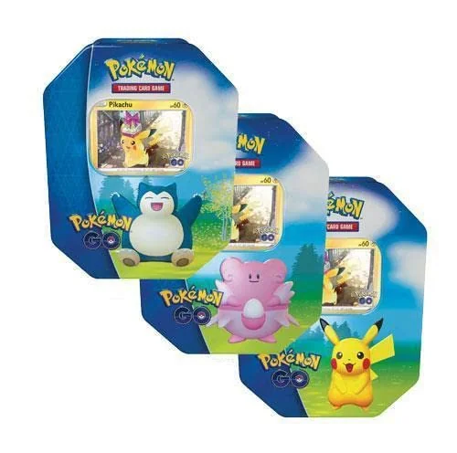 Pokemon GO Gift Tins - All 3 Tins! (Pikachu Snorlax Blissey) : 12 Total Booster Packs + Promos!