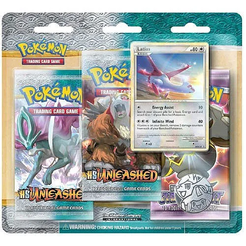 Pokemon Hs Unleashed 3pk Blister