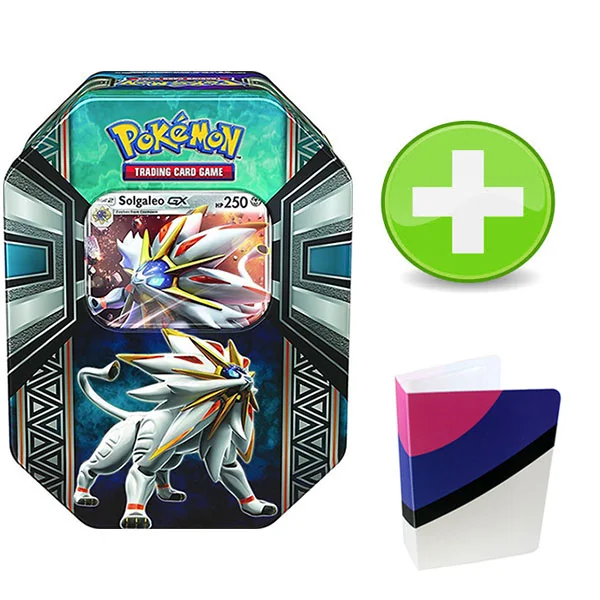 Pokemon Legends of Alola Tin Sogaleo GX with 1 Master Ball Colorway Mini Binder