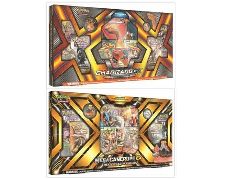Pokemon Mega Camerupt EX Premium Collection Box and Charizard GX Premium Collection Box Card Game Bundle, 1 of Each