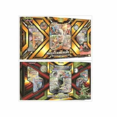Pokemon Mega Camerupt EX Premium Collection Box and Mega Tyranitar EX Premium Collection Box Card Game Bundle, 1 of Each