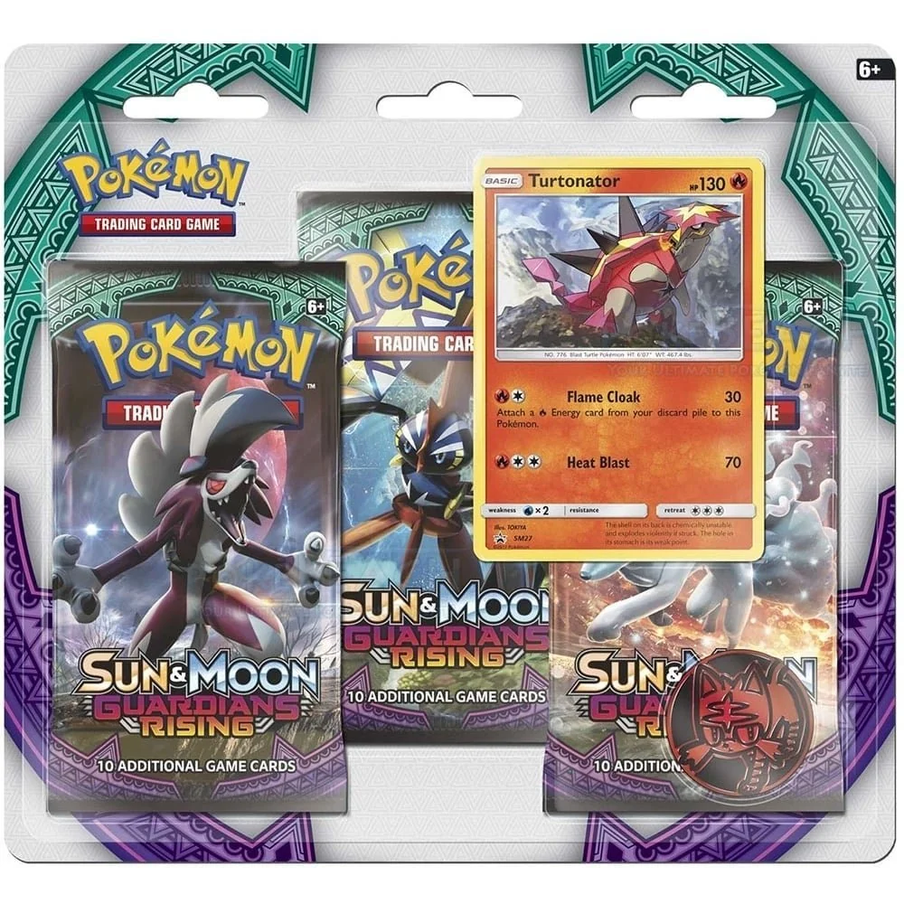 Pokemon Sun & Moon Guardians Rising 3-Booster Blister Pack, Turtonator