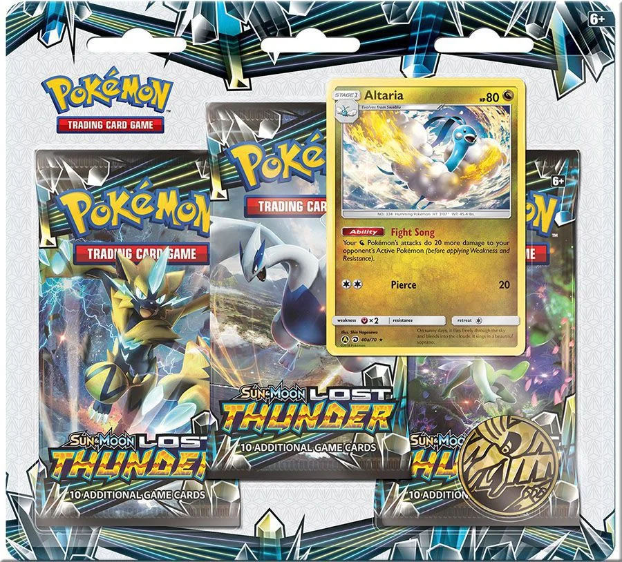 Pokemon Sun & Moon Lost Thunder 3-Pack Blister