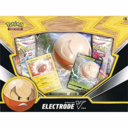 Pokemon Sword & Shield Hisuian Electrode V Box (4 Booster Packs 2 Foil Cards Oversize Card & More)