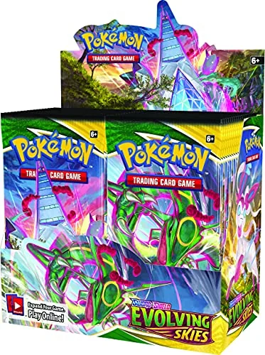 Pokemon Sword and Shield Evolving Skies Booster Display Box (36 Packs of 10 Cards)