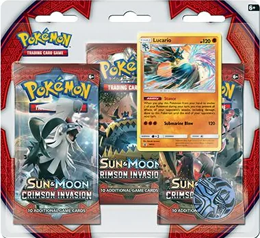 Pokemon TCG - Crimson Invasion 3-Pack Blister - Lucario Promo