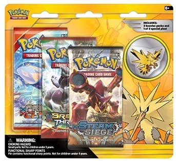 Pokemon TCG - Legendary Collectors 3-Booster Blister - Zapdos Pin