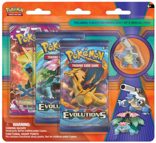 Pokemon TCG - XY Evolutions 3-Booster Blister - Mega Blastoise Pin