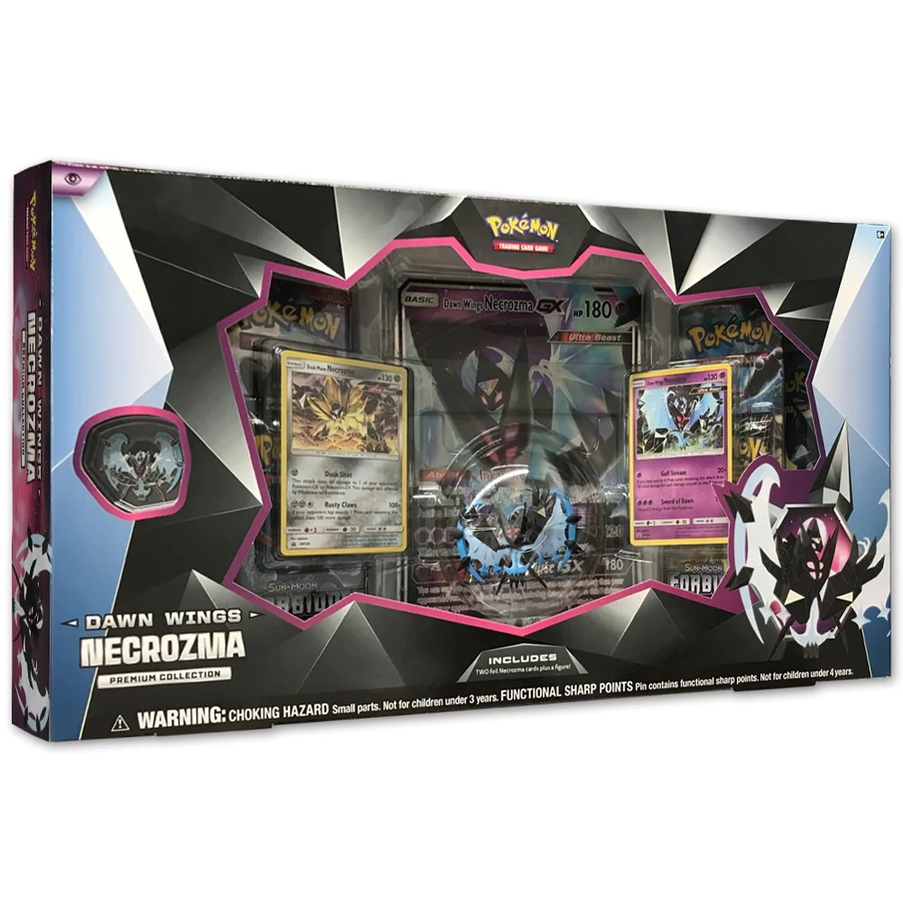Pokemon TCG: Dawn Wings Necrozma Premium Figure Collection Box Featuring a Collector's Figure and Pin
