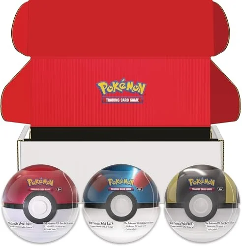 Pokemon TCG: Poke Ball Tin 3-Pack Bundle 2024- Poke Ball, Great Ball, Ultra Ball. AMAZON EXCLUSIVE (Includes 9 Scarlet & Violet Booster Packs + Sti