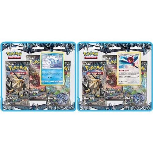 Pokemon TCG: Sun and Moon (SM5) Ultra Prism Both 3-Pack Blister's Featuring Vulpix and Porygon-Z with 5x9 Pocket Card Pages