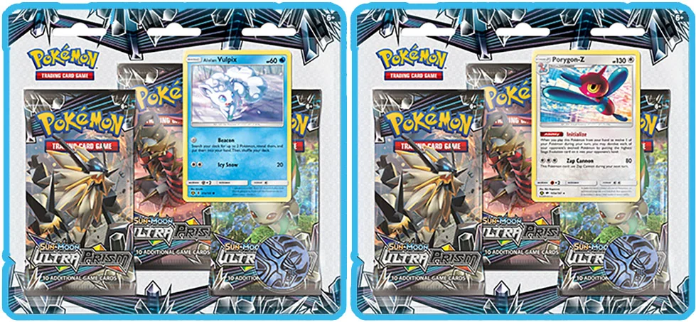 Pokemon TCG: Sun and Moon (SM5) Ultra Prism Both 3-Pack Blister's Featuring Vulpix and Porygon-Z