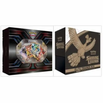 Pokemon TCG the Best of XY Premium Trainer Collection Box and Shining Legends Elite Trainer Box Card Game Bundle, 1 of Each