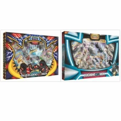 Pokemon Trading Card Game Guzzlord GX Box and Lucario GX Collection Box Bundle, 1 of Each
