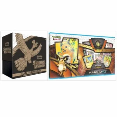Pokemon Trading Card Game Shining Legends Raichu GX Collection Box and Shining Legends Elite Trainer Box Bundle, 1 of Each