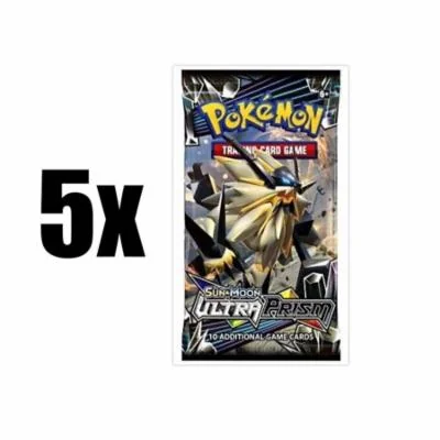 Pokemon Trading Card Game Sun & Moon Ultra Prism 5 Booster Pack Lot