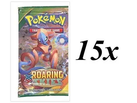Pokemon Trading Card Game XY Roaring Skies 15 Booster Pack Lot